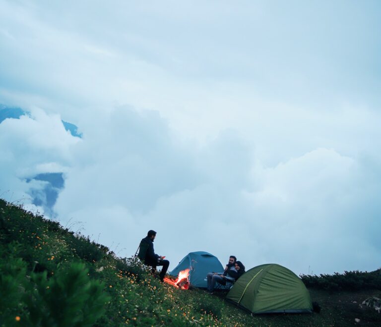 Tent Camping On Hills